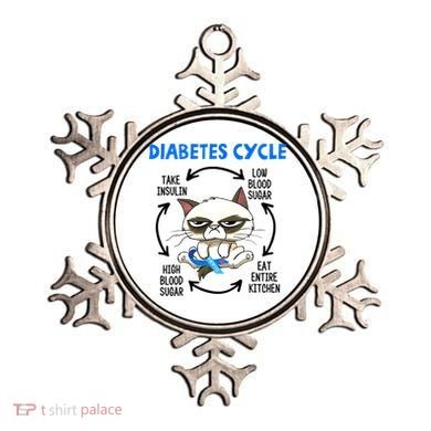Cat Lover Funny Diabetes Cycle Awareness Ornament