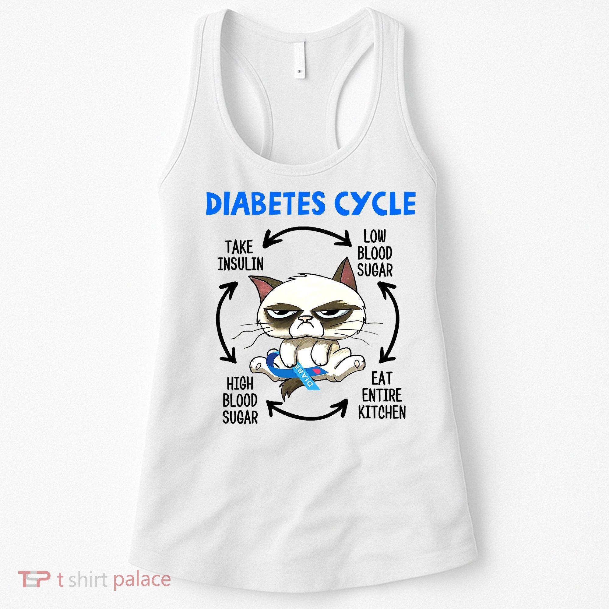 Cat Lover Funny Diabetes Cycle Awareness Women's Tank Top