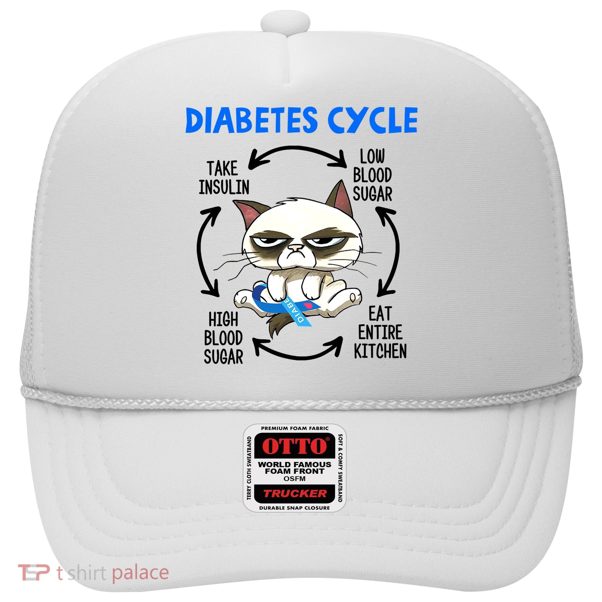 Cat Lover Funny Diabetes Cycle Awareness Hat