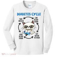 Cat Lover Funny Diabetes Cycle Awareness Kids Long Sleeve Shirt thumb 0