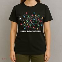 Christmas Lights Funny I'm Fine Everything Is Fine Funny Xmas T-Shirt thumb 4