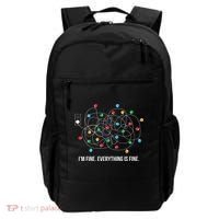 Christmas Lights Funny I'm Fine Everything Is Fine Funny Xmas Backpack thumb 0