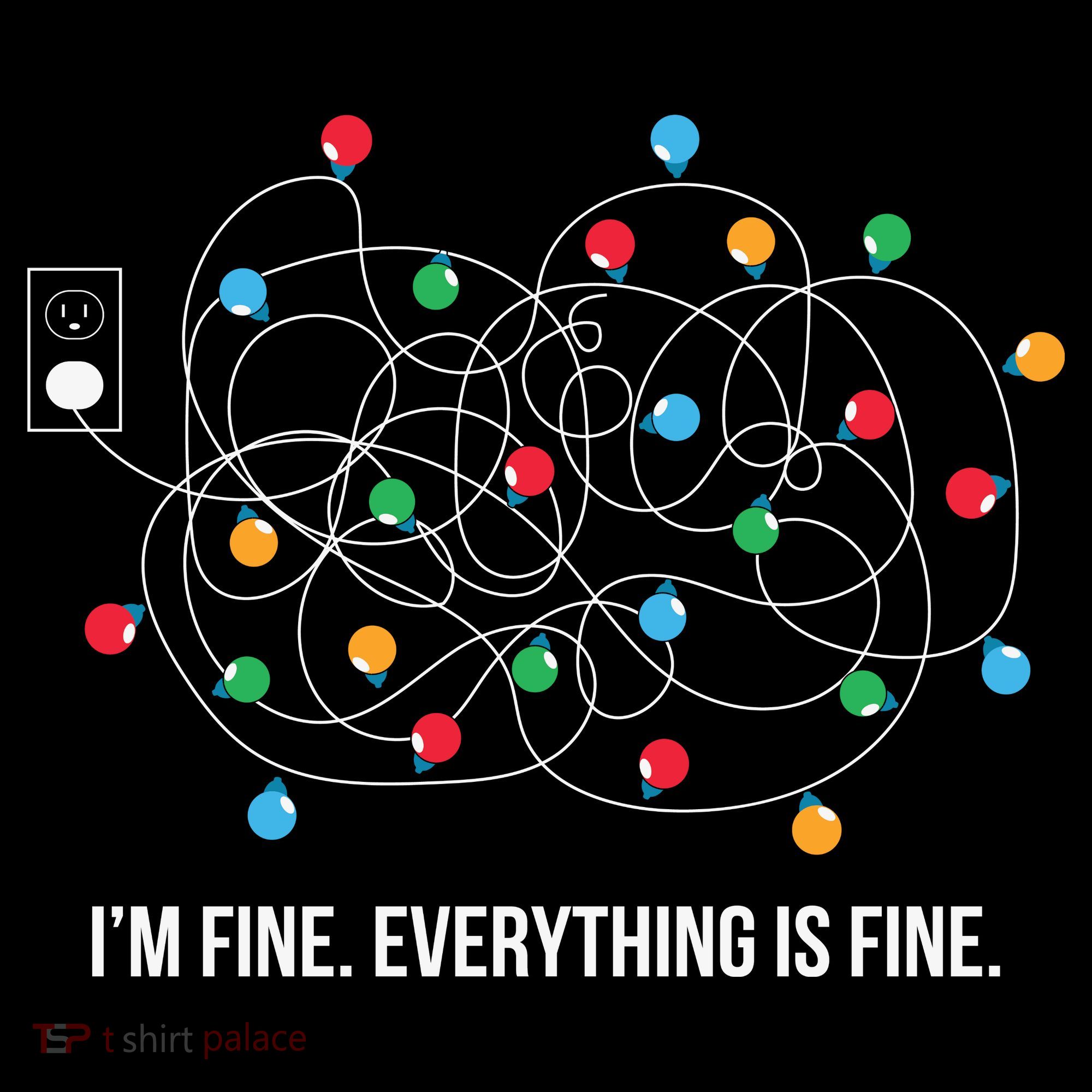 Christmas Lights Funny I'm Fine Everything Is Fine Funny Xmas Women's Hoodie