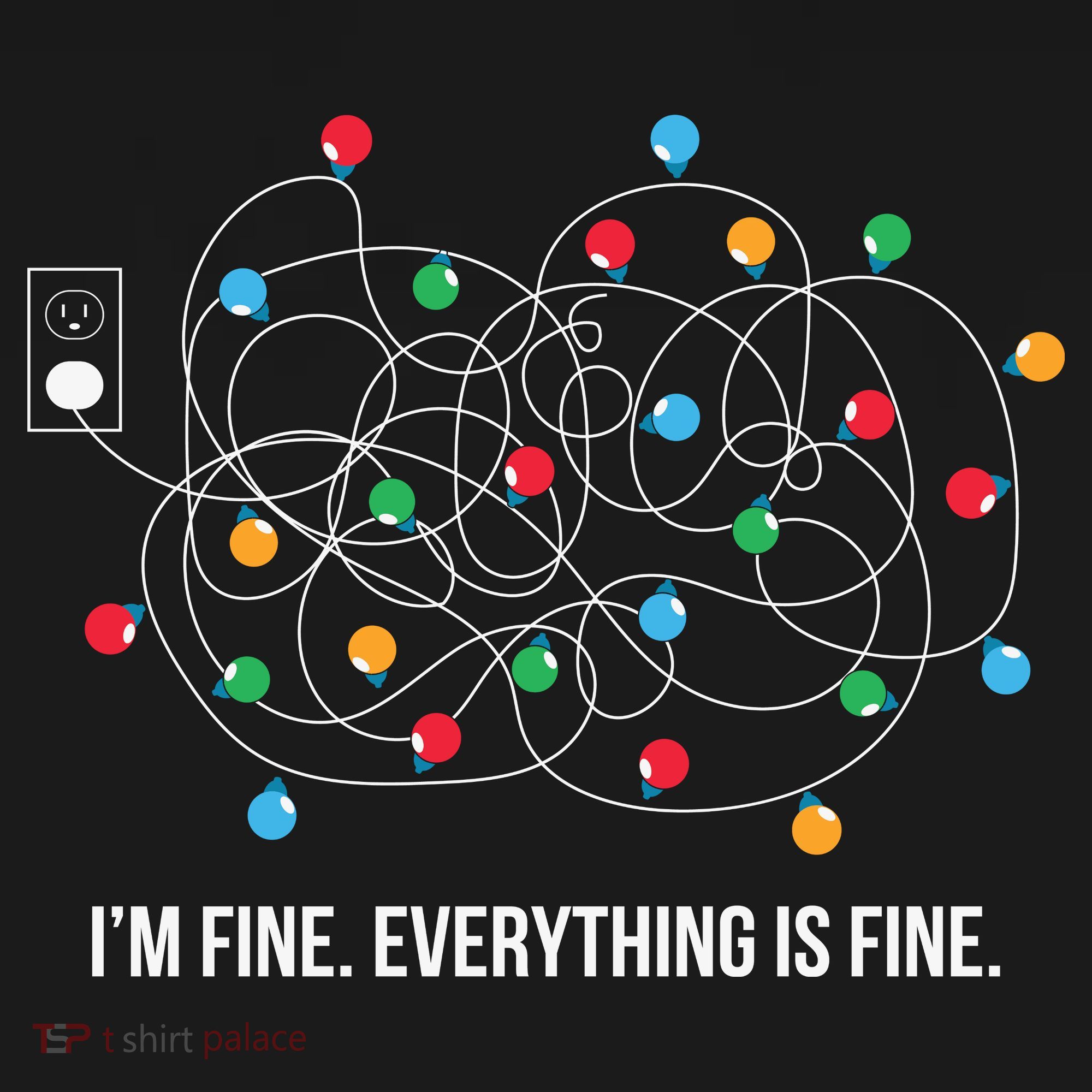 Christmas Lights Funny I'm Fine Everything Is Fine Funny Xmas Baby Bodysuit