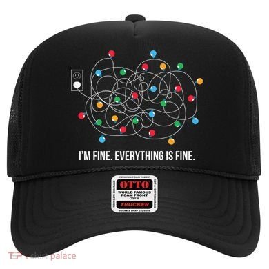 Christmas Lights Funny I'm Fine Everything Is Fine Funny Xmas Hat