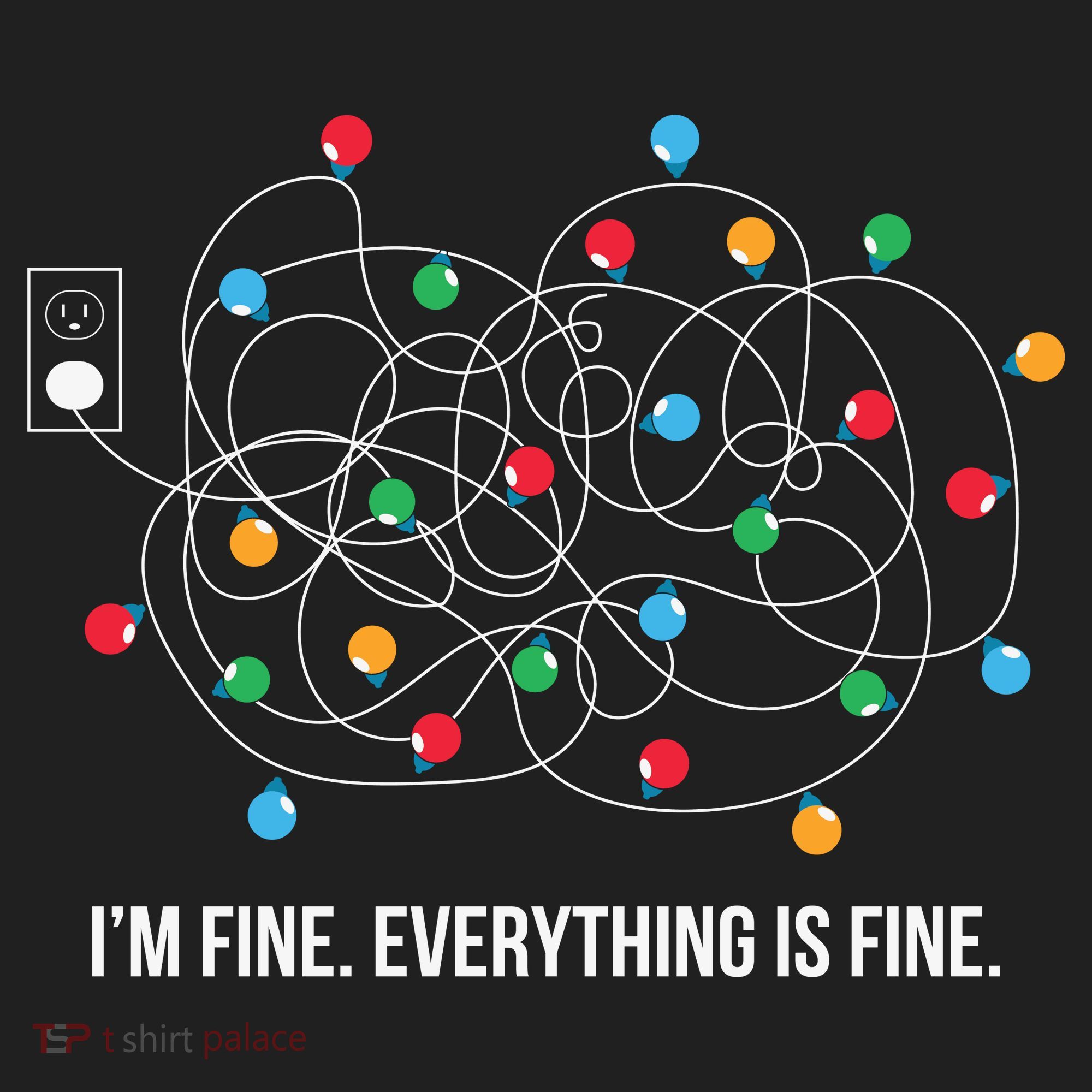 Christmas Lights Funny I'm Fine Everything Is Fine Funny Xmas Hat