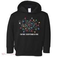 Christmas Lights Funny I'm Fine Everything Is Fine Funny Xmas Toddler Hoodie thumb 0