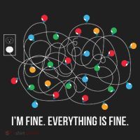 Christmas Lights Funny I'm Fine Everything Is Fine Funny Xmas Golf Towel thumb 3