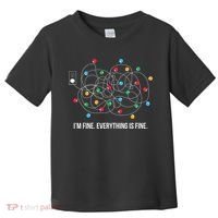 Christmas Lights Funny I'm Fine Everything Is Fine Funny Xmas Toddler T-Shirt thumb 0