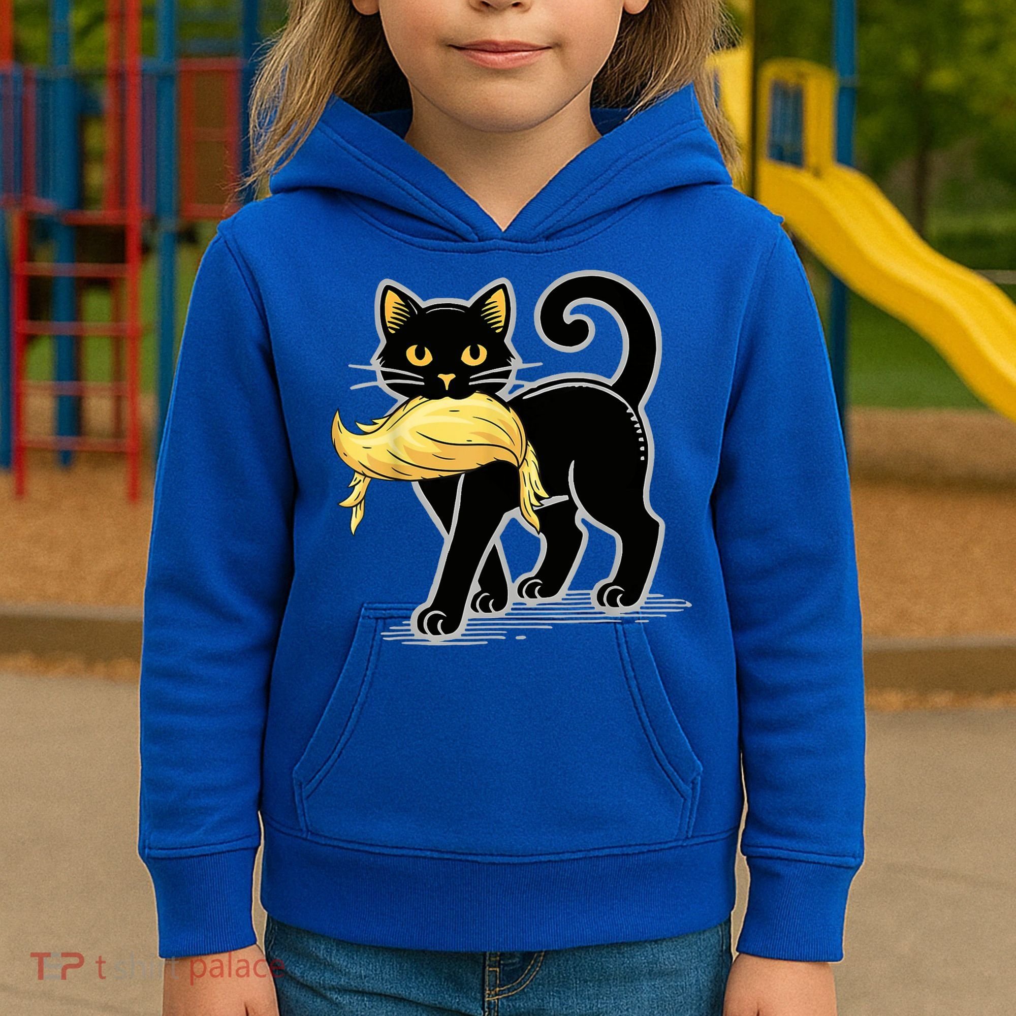 Cat Ladies For Kamala Harris Donald Trump 2024 Kids Hoodie
