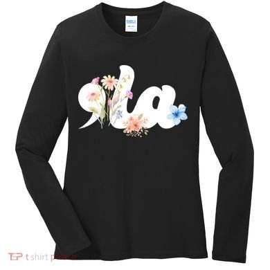 Comma La Floral Kamala Harris President 2024 Women's Long Sleeve Shirt