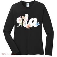 Comma La Floral Kamala Harris President 2024 Women's Long Sleeve Shirt thumb 0