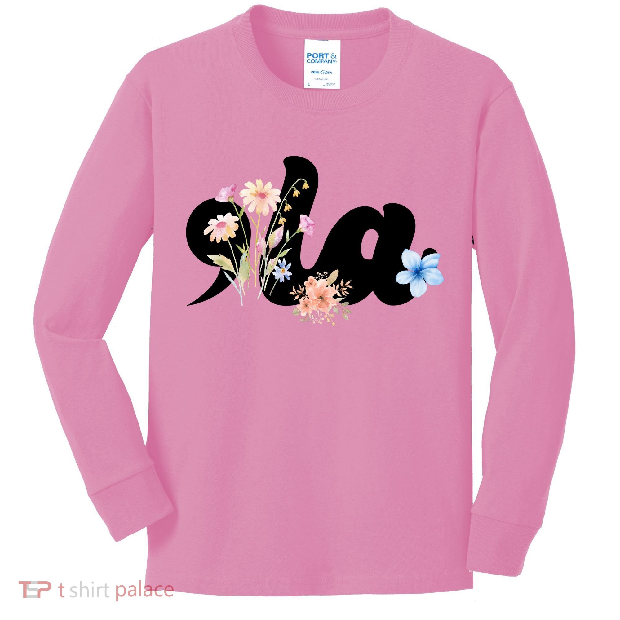 Comma La Floral Kamala Harris President 2024 Kids Long Sleeve Shirt