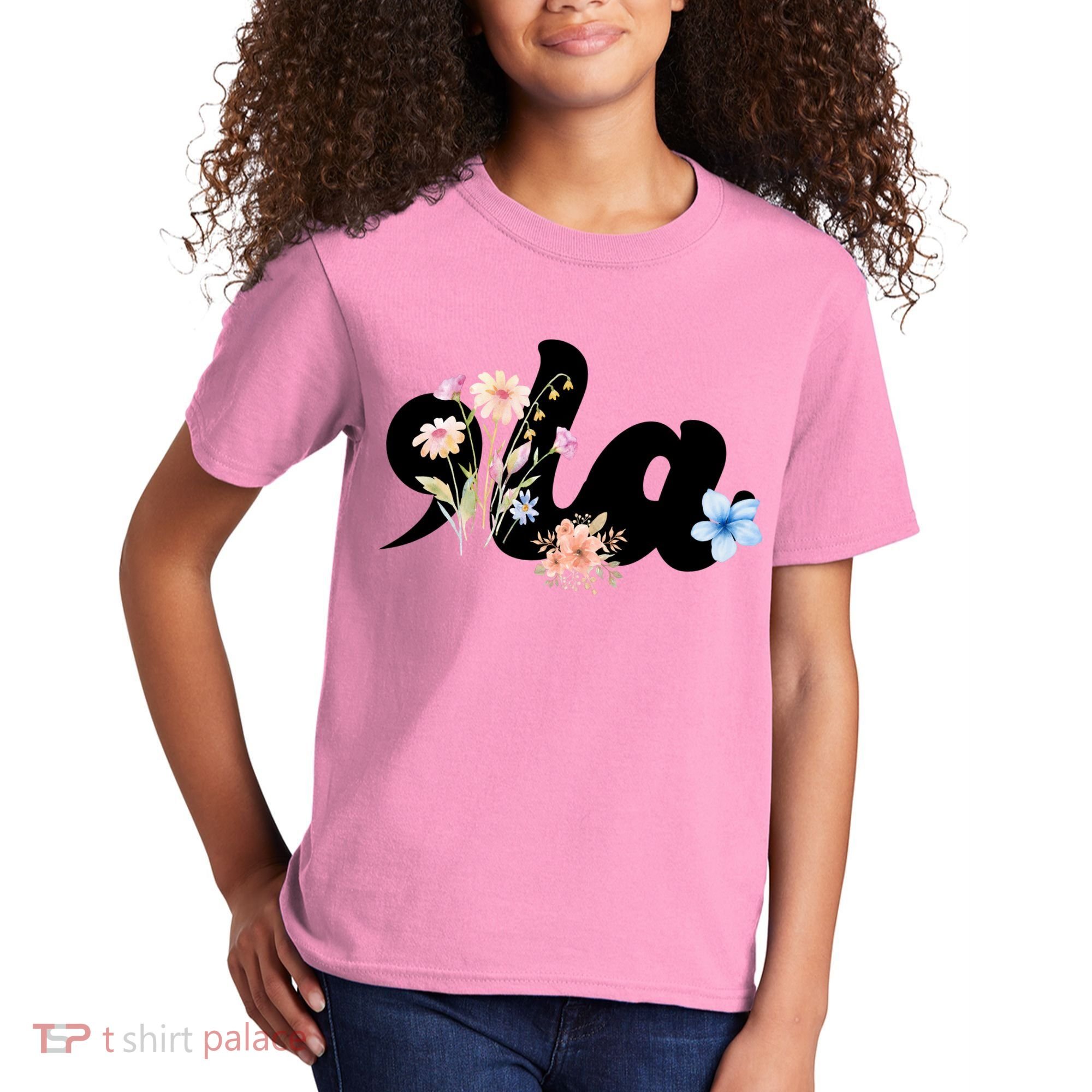 Comma La Floral Kamala Harris President 2024 Kids T-Shirt