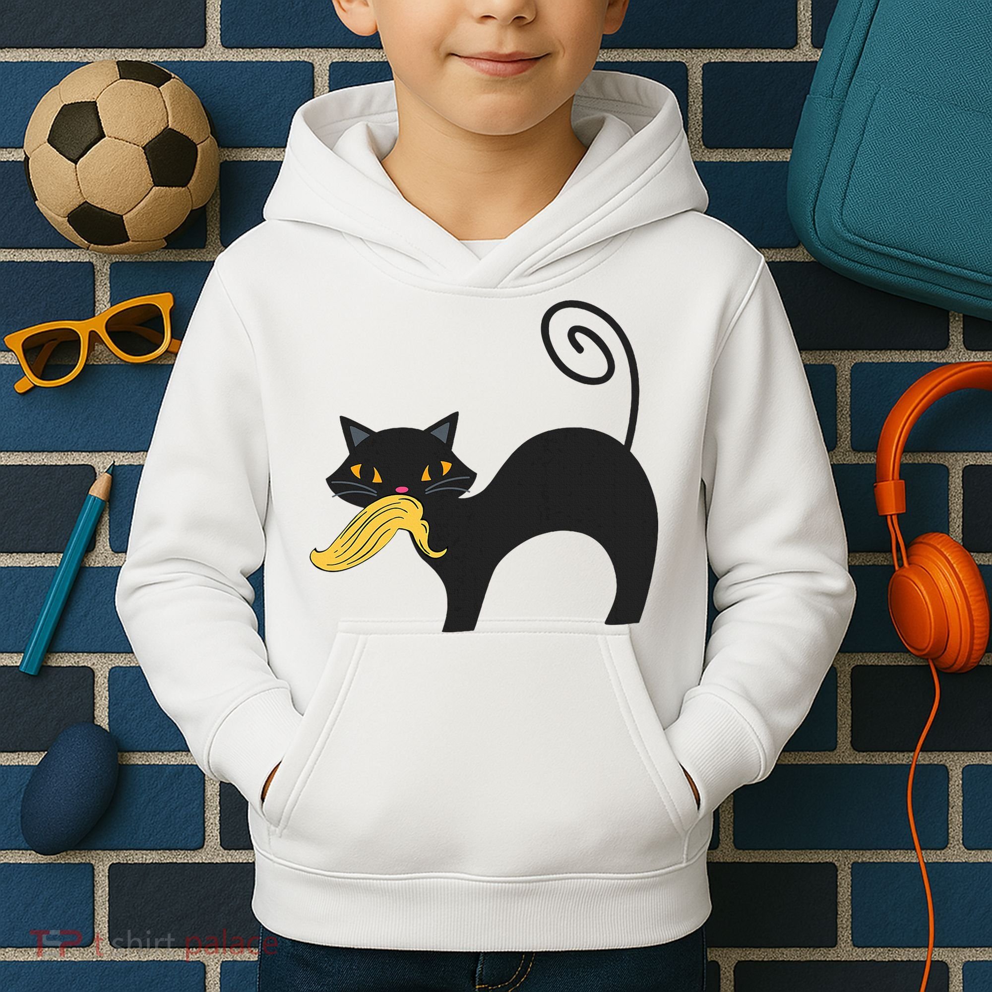 Cat Ladies For Kamala Harris Anti Trump Feminist Kids Hoodie