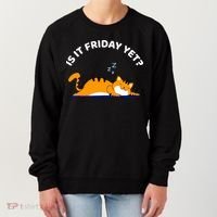 Cat Lover Funny Sleepy Cat Is It Friday Yet Cat Nap Women's Sweatshirt thumb 0