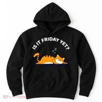 Cat Lover Funny Sleepy Cat Is It Friday Yet Cat Nap Hoodie thumb 0