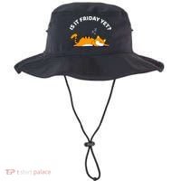 Cat Lover Funny Sleepy Cat Is It Friday Yet Cat Nap Bucket Hat thumb 0