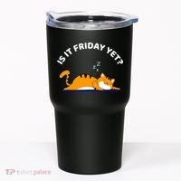 Cat Lover Funny Sleepy Cat Is It Friday Yet Cat Nap Tumbler thumb 0