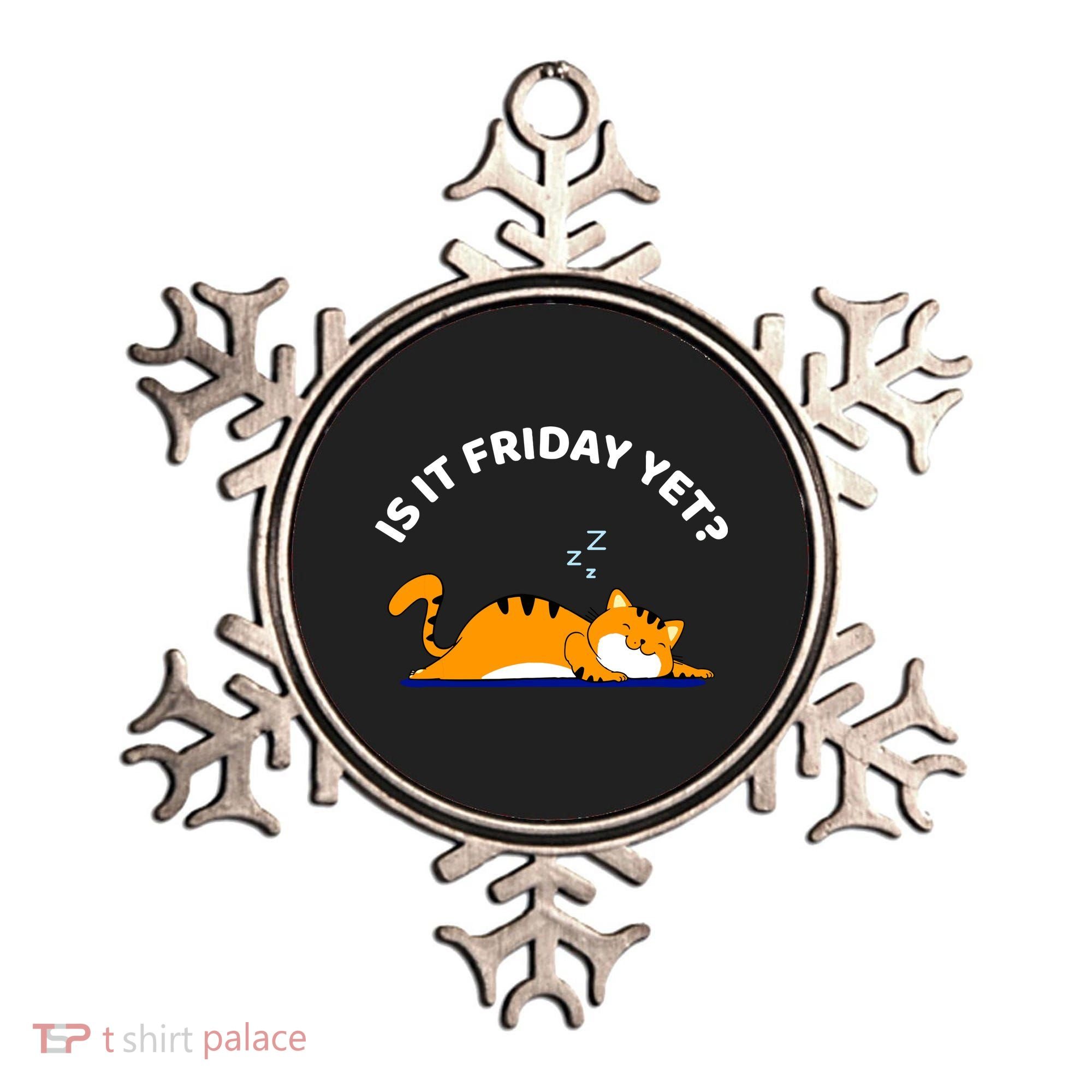 Cat Lover Funny Sleepy Cat Is It Friday Yet Cat Nap Ornament