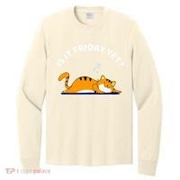 Cat Lover Funny Sleepy Cat Is It Friday Yet Cat Nap Long Sleeve Shirt thumb 0