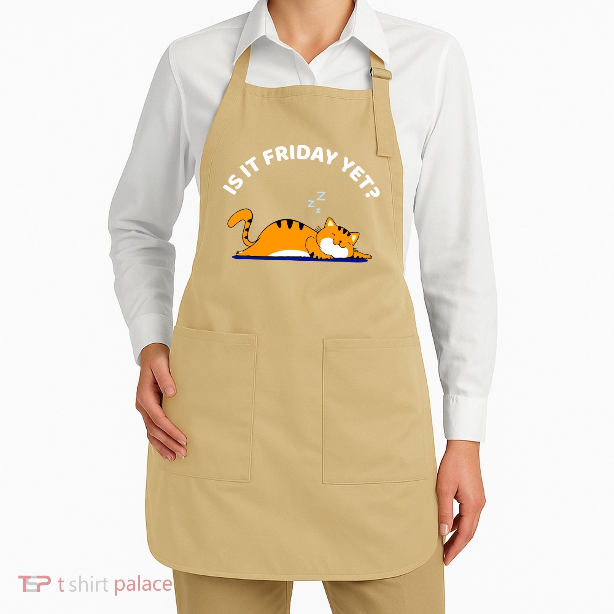 Cat Lover Funny Sleepy Cat Is It Friday Yet Cat Nap Apron