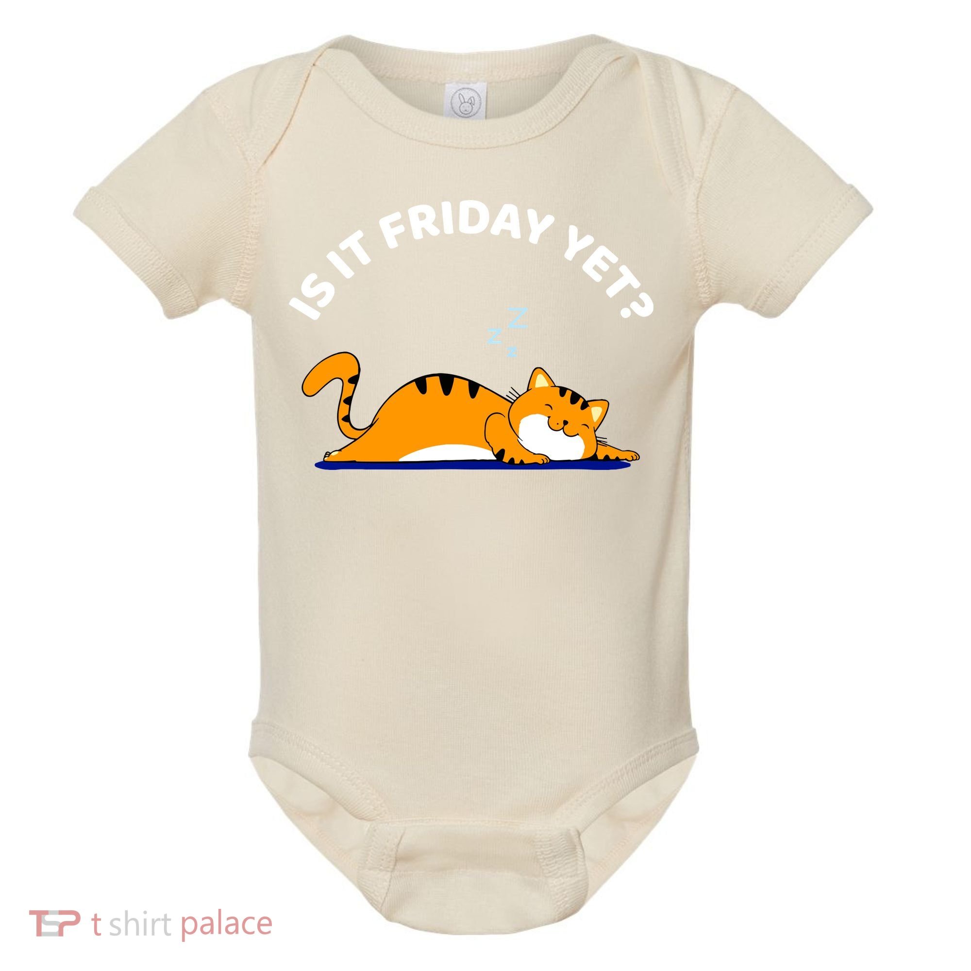 Cat Lover Funny Sleepy Cat Is It Friday Yet Cat Nap Baby Bodysuit