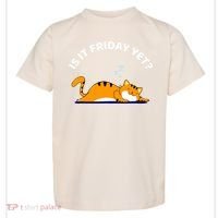 Cat Lover Funny Sleepy Cat Is It Friday Yet Cat Nap Toddler T-Shirt thumb 0