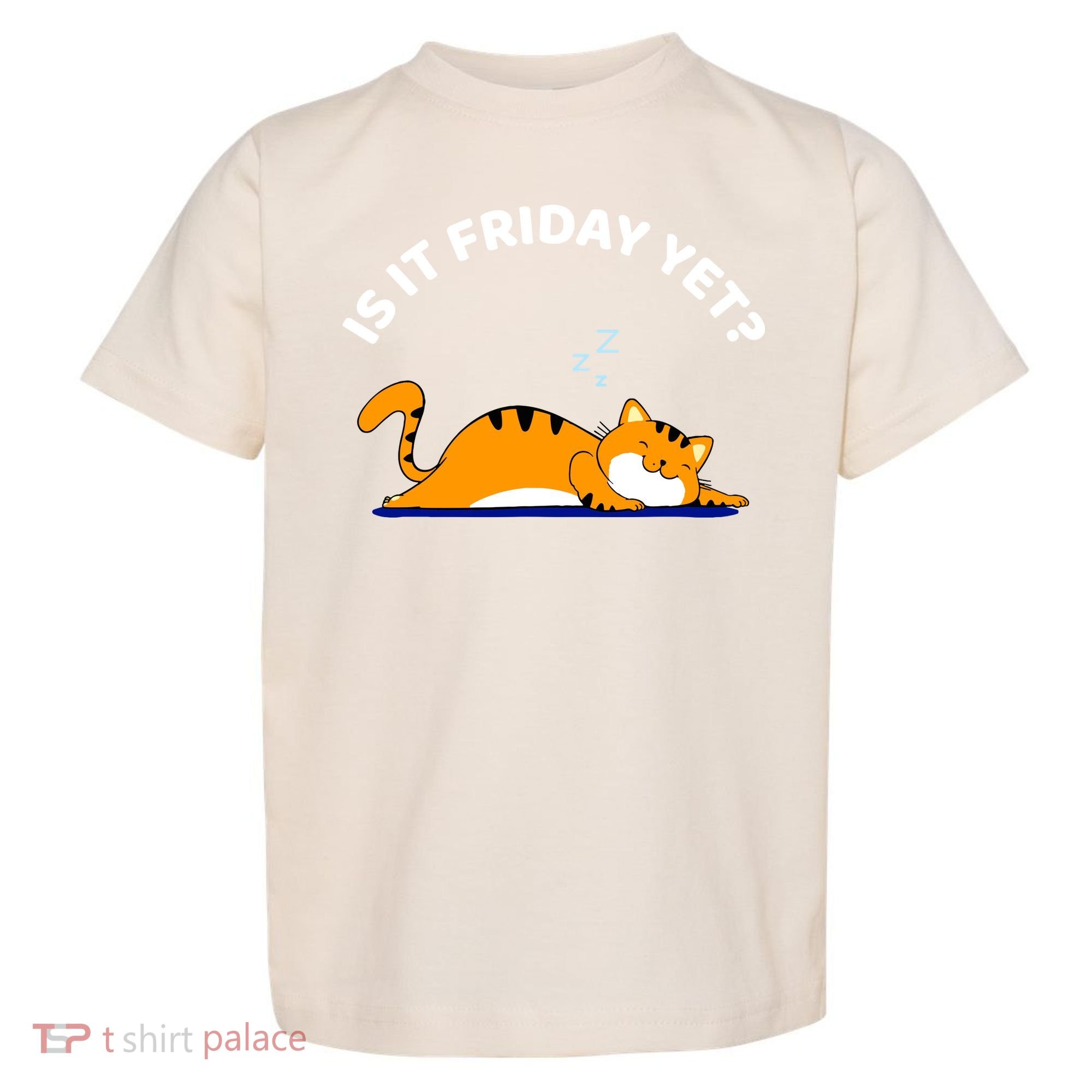 Cat Lover Funny Sleepy Cat Is It Friday Yet Cat Nap Toddler T-Shirt