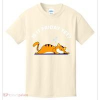 Cat Lover Funny Sleepy Cat Is It Friday Yet Cat Nap Kids T-Shirt thumb 0