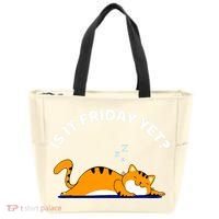 Cat Lover Funny Sleepy Cat Is It Friday Yet Cat Nap Tote Bag thumb 0