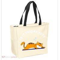 Cat Lover Funny Sleepy Cat Is It Friday Yet Cat Nap Tote Bag thumb 2
