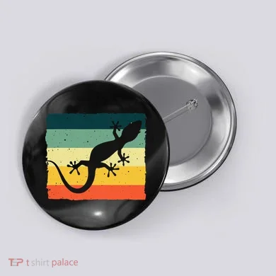 Cool Lizard For  Vintage Crested Leopard Gecko Button