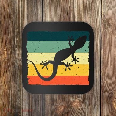 Cool Lizard For  Vintage Crested Leopard Gecko Coaster