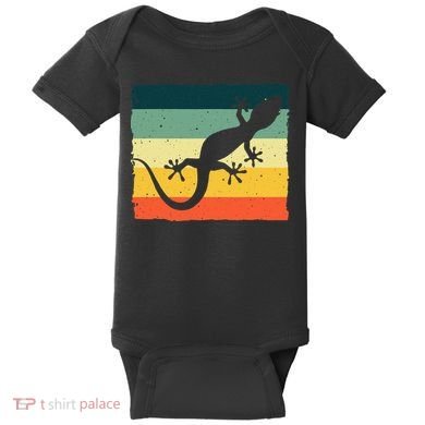 Cool Lizard For  Vintage Crested Leopard Gecko Baby Bodysuit