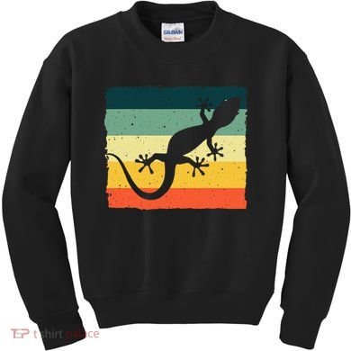 Cool Lizard For  Vintage Crested Leopard Gecko Kids Sweatshirt