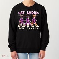 Cat Ladies For Kamala Voting Kamala Harris 2024 Cat Lover Women's Sweatshirt thumb 0