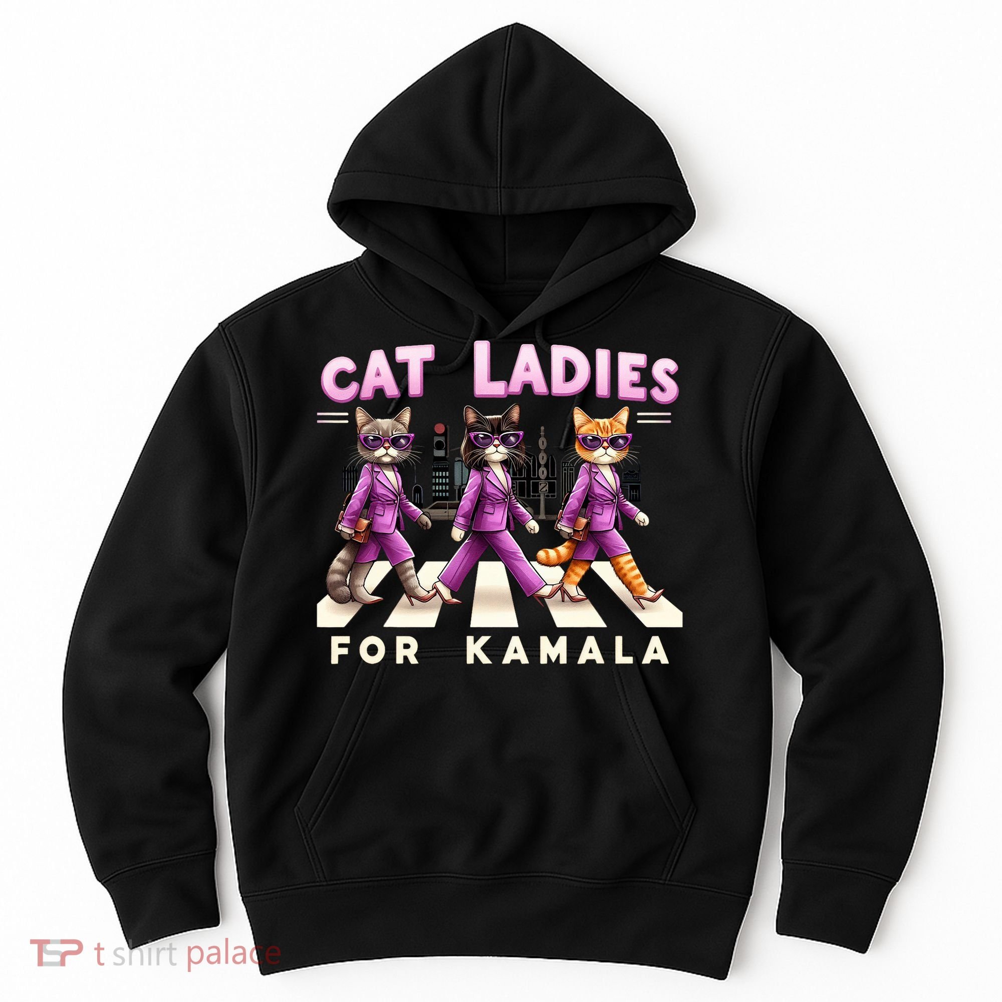 Cat Ladies For Kamala Voting Kamala Harris 2024 Cat Lover Hoodie
