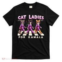 Cat Ladies For Kamala Voting Kamala Harris 2024 Cat Lover T-Shirt thumb 0