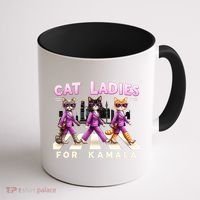 Cat Ladies For Kamala Voting Kamala Harris 2024 Cat Lover Coffee Mug thumb 1