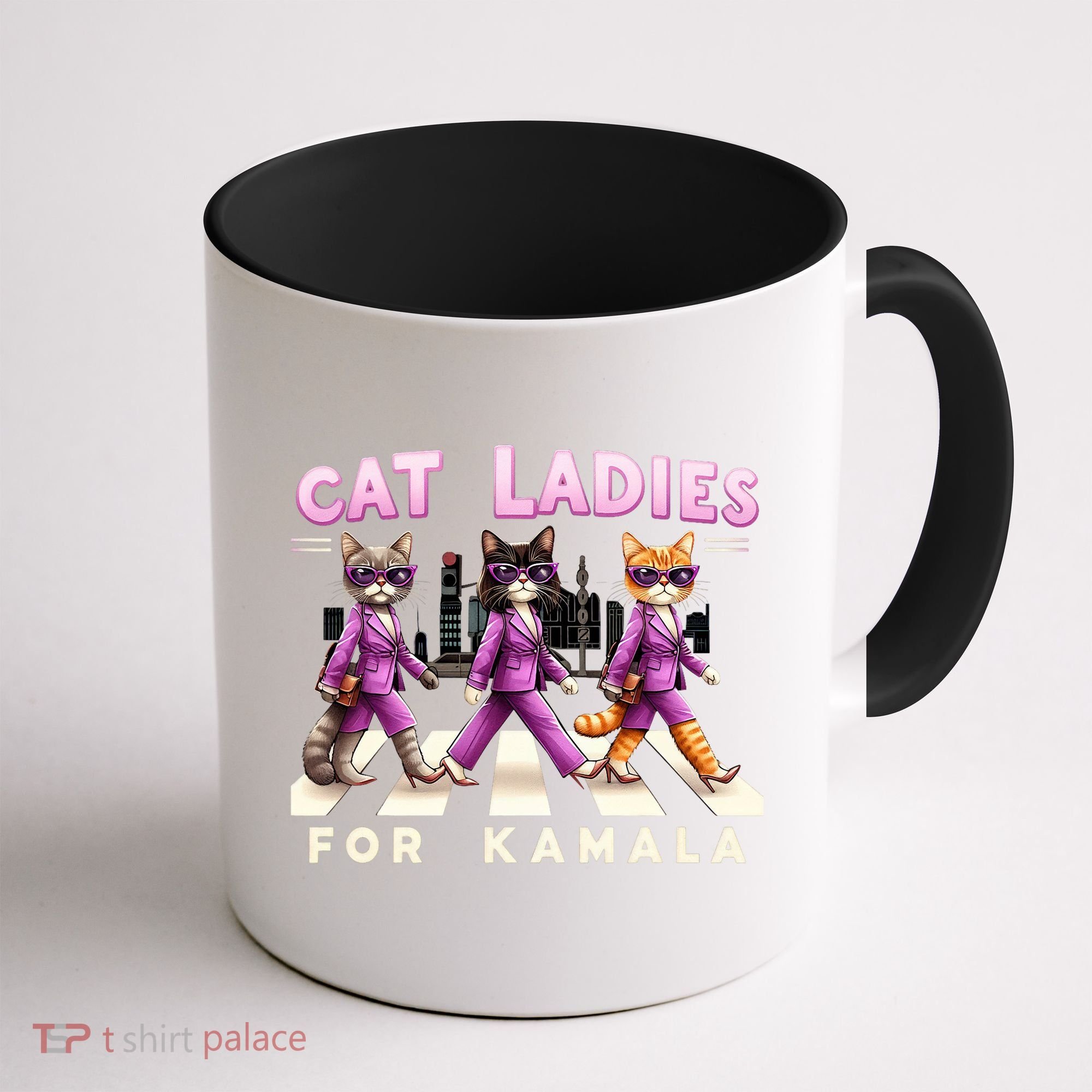 Cat Ladies For Kamala Voting Kamala Harris 2024 Cat Lover Coffee Mug