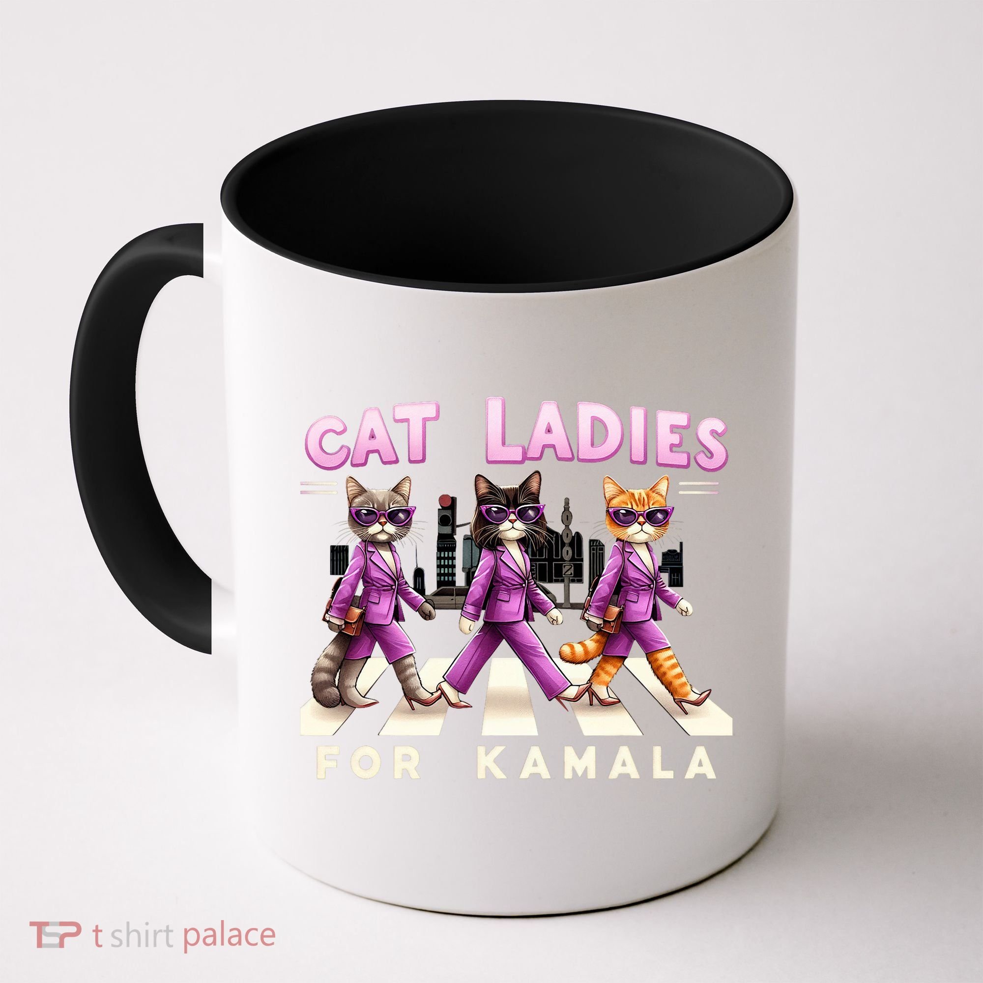 Cat Ladies For Kamala Voting Kamala Harris 2024 Cat Lover Coffee Mug