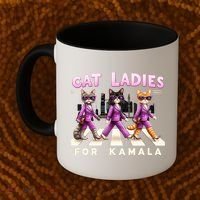 Cat Ladies For Kamala Voting Kamala Harris 2024 Cat Lover Coffee Mug thumb 2