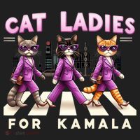 Cat Ladies For Kamala Voting Kamala Harris 2024 Cat Lover Beanie thumb 2