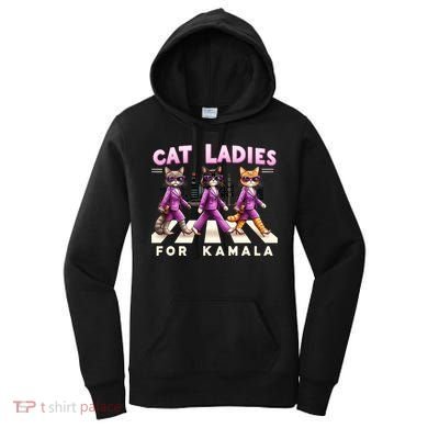 Cat Ladies For Kamala Voting Kamala Harris 2024 Cat Lover Women's Hoodie