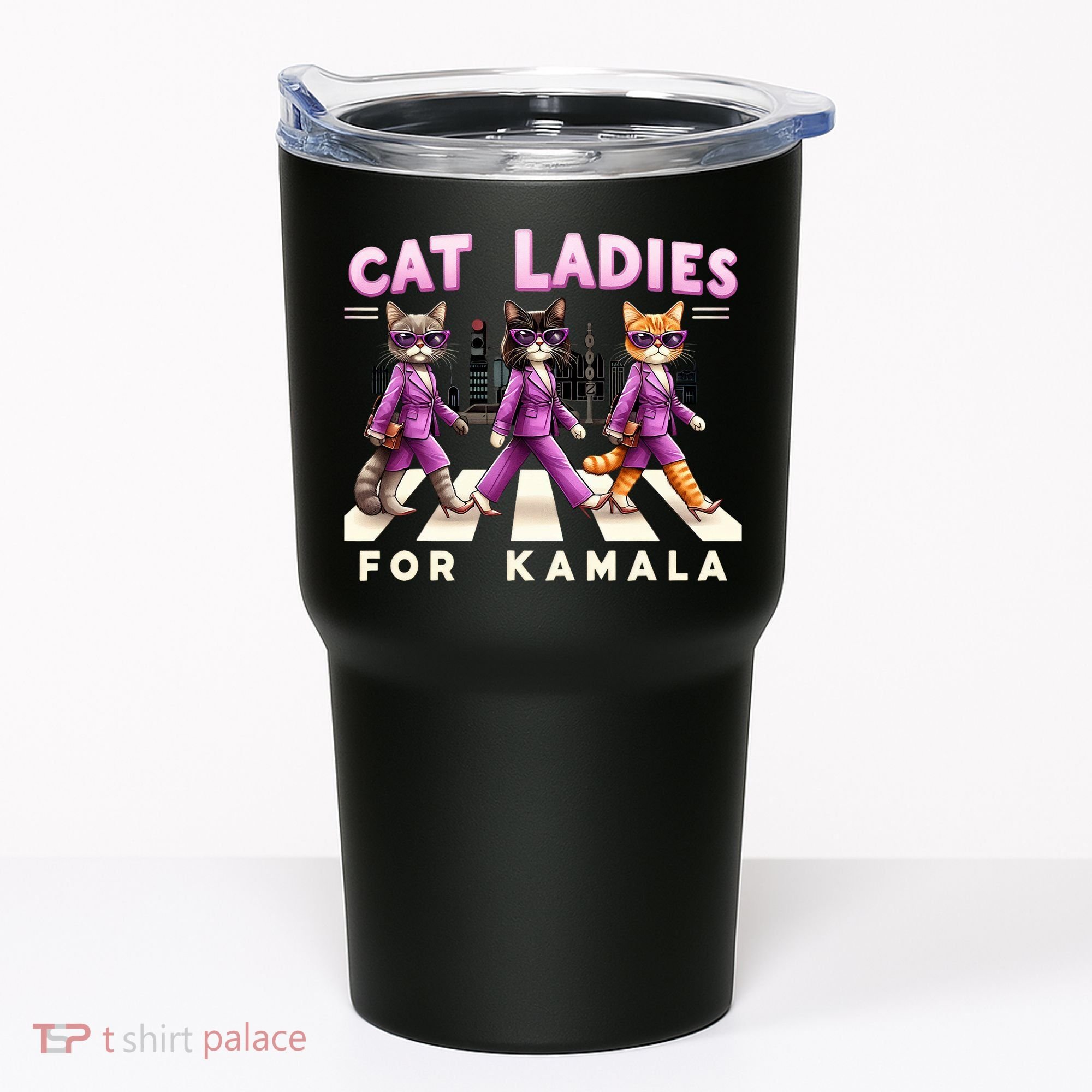 Cat Ladies For Kamala Voting Kamala Harris 2024 Cat Lover Tumbler