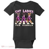 Cat Ladies For Kamala Voting Kamala Harris 2024 Cat Lover Baby Bodysuit thumb 0