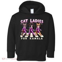 Cat Ladies For Kamala Voting Kamala Harris 2024 Cat Lover Toddler Hoodie thumb 0