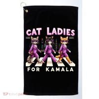 Cat Ladies For Kamala Voting Kamala Harris 2024 Cat Lover Golf Towel thumb 0