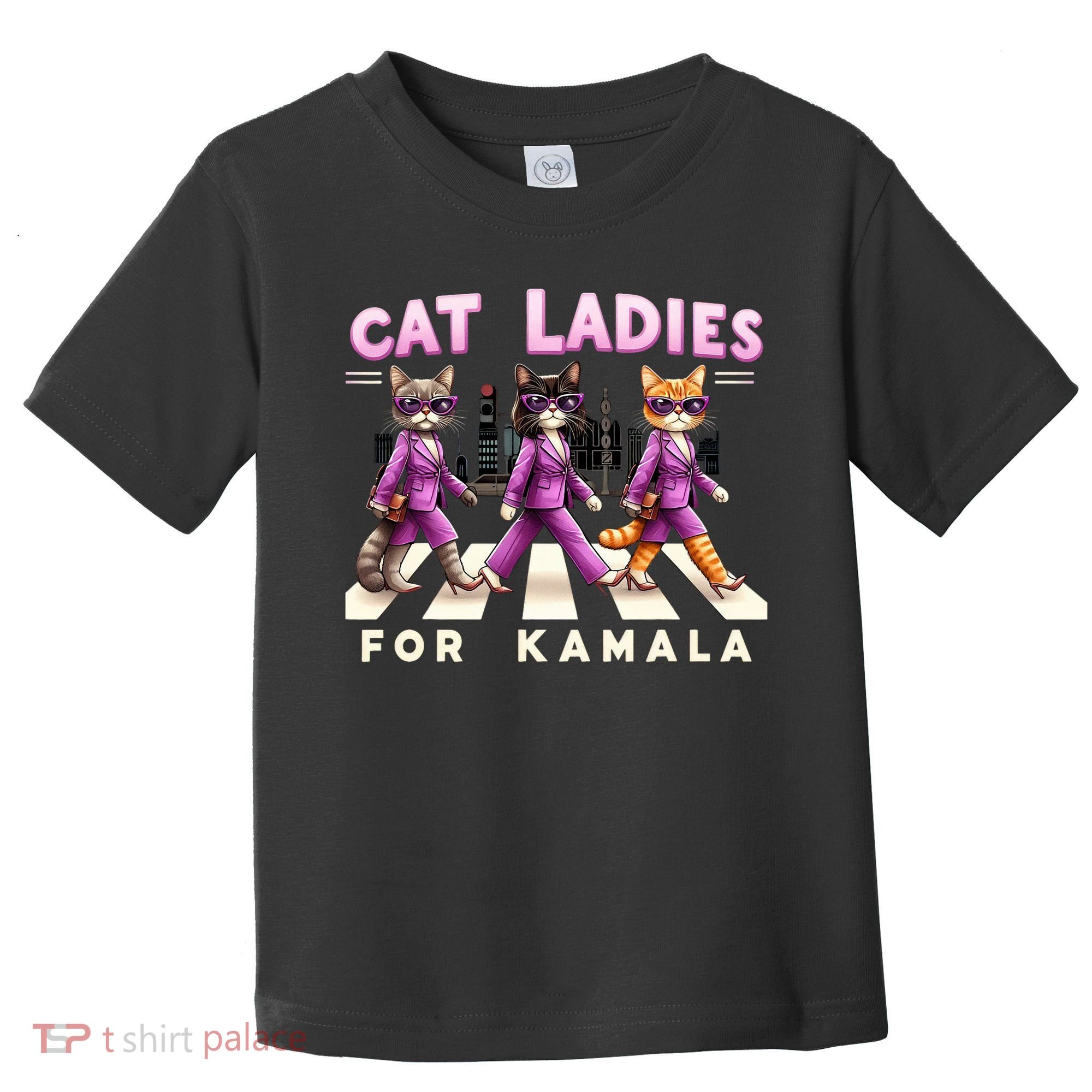 Cat Ladies For Kamala Voting Kamala Harris 2024 Cat Lover Toddler T-Shirt